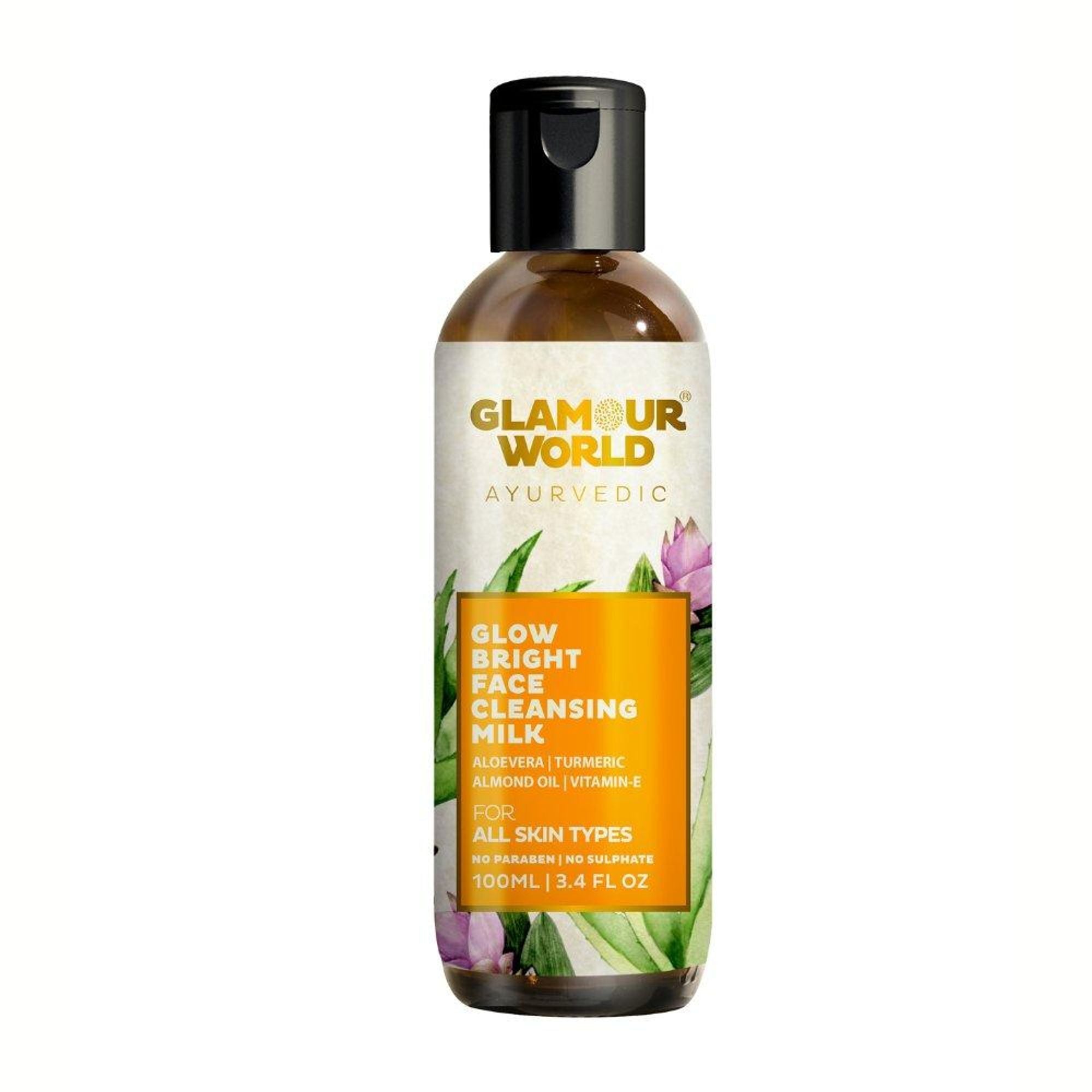 GLAMOUR WORLD AYURVEDIC Glow Bright Face Cleansing Milk | Grocsy