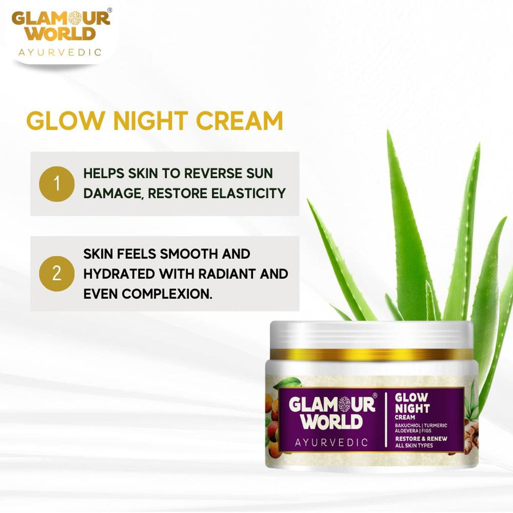 GLAMOUR WORLD AYURVEDIC Glow Night Cream | Grocsy