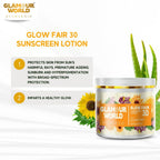 GLAMOUR WORLD AYURVEDIC Glow Fair 30 Sunscreen Lotion | Grocsy