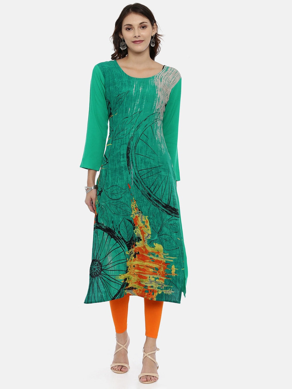 Souchii Women Green Printed Kurta | Grocsy