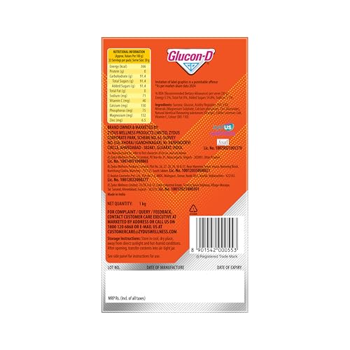 Glucon-D Instant Energy Health Drink Tangy Orange | Grocsy