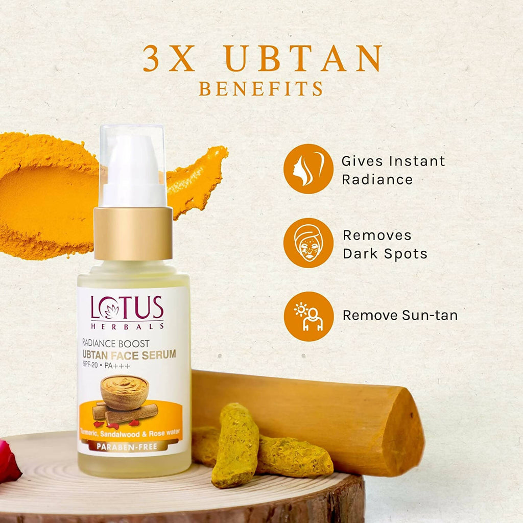 Lotus Herbals Radiance Boost Ubtan Face Serum | Grocsy