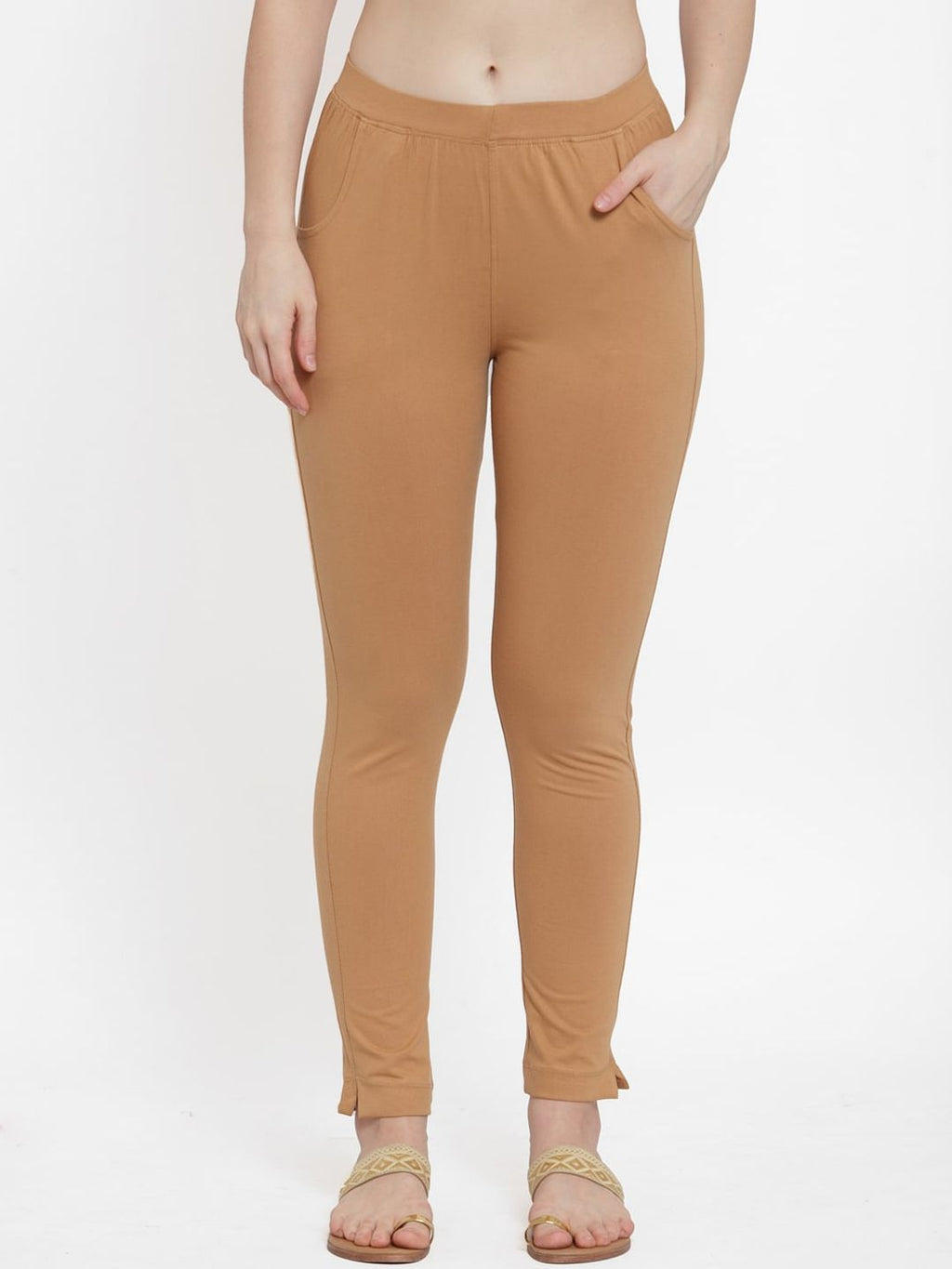 TAG 7 Women Pack Of 2 Solid Straight-Fit Ankle-Length Leggings | Grocsy