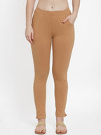 TAG 7 Women Pack Of 2 Solid Straight-Fit Ankle-Length Leggings | Grocsy