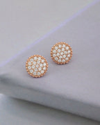 Gold-Polished Black Cz Circular Drop Earring For Women - Wahe Jewels - Swadesiicart
