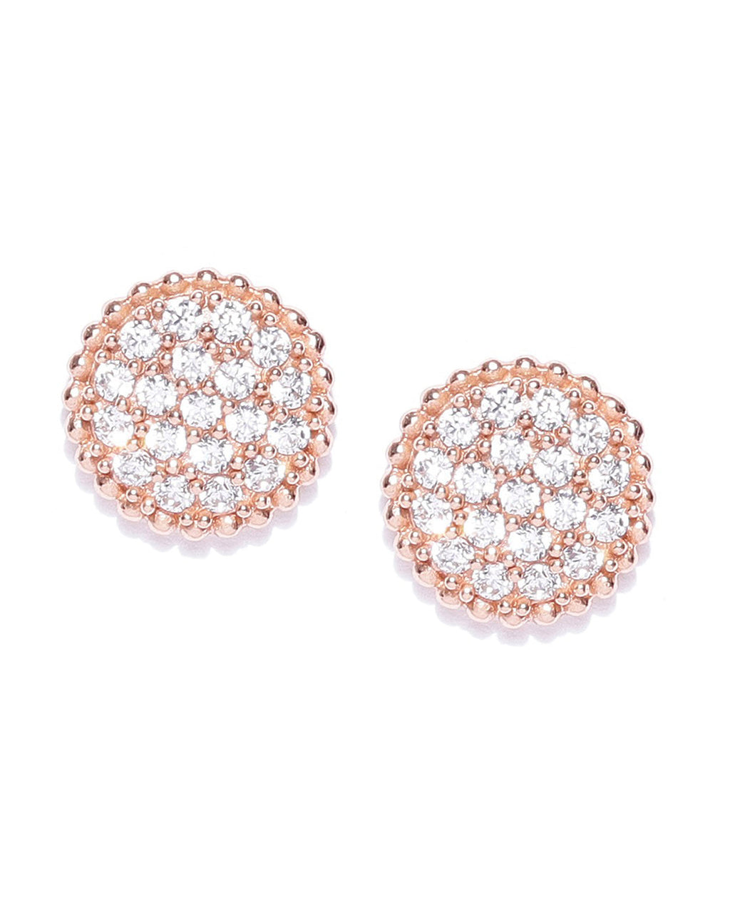 Gold-Polished Black Cz Circular Drop Earring For Women - Wahe Jewels - Swadesiicart