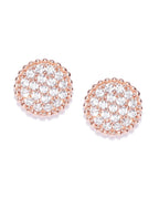 Gold-Polished Black Cz Circular Drop Earring For Women - Wahe Jewels - Swadesiicart