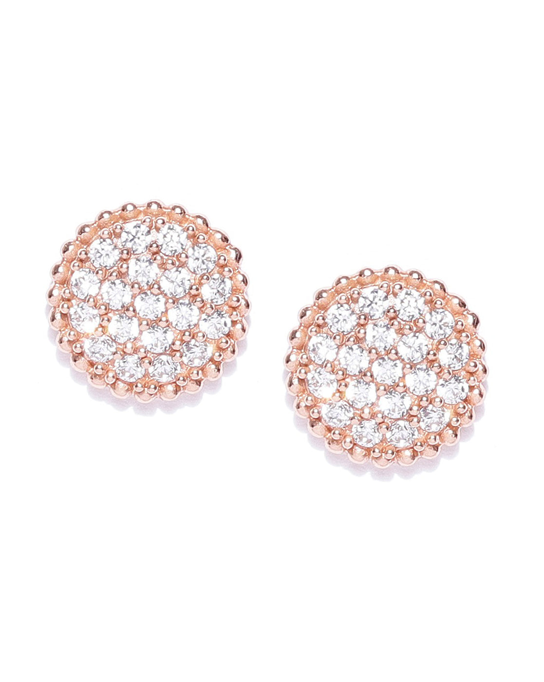 Gold-Polished Black Cz Circular Drop Earring For Women - Wahe Jewels - Swadesiicart