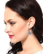 Gold-Polished Navy Blue Tasselled Contemporary Drop Earring For Women - Wahe Jewels - Swadesiicart