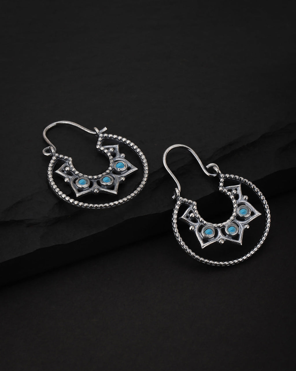 Gold-Polished Navy Blue Tasselled Contemporary Drop Earring For Women - Wahe Jewels - Swadesiicart