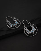 Gold-Polished Navy Blue Tasselled Contemporary Drop Earring For Women - Wahe Jewels - Swadesiicart