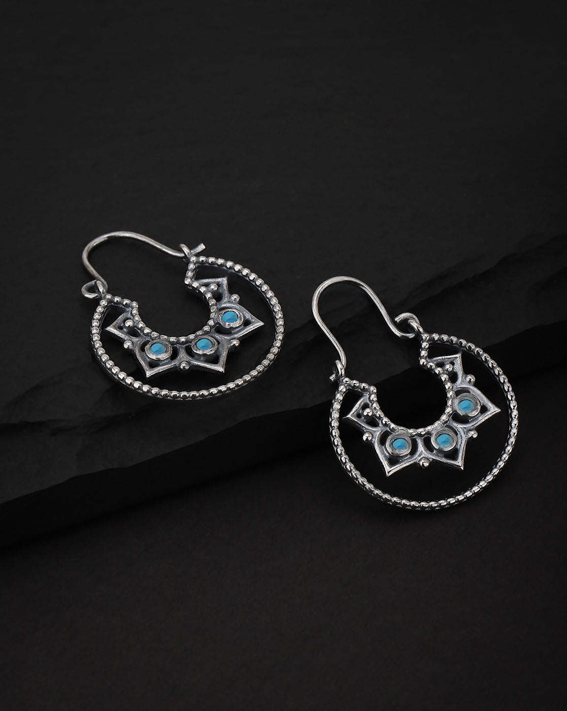 Gold-Polished Navy Blue Tasselled Contemporary Drop Earring For Women - Wahe Jewels - Swadesiicart