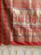 Saree Mall Cream Silk Blend Banarasi Sarees | Grocsy