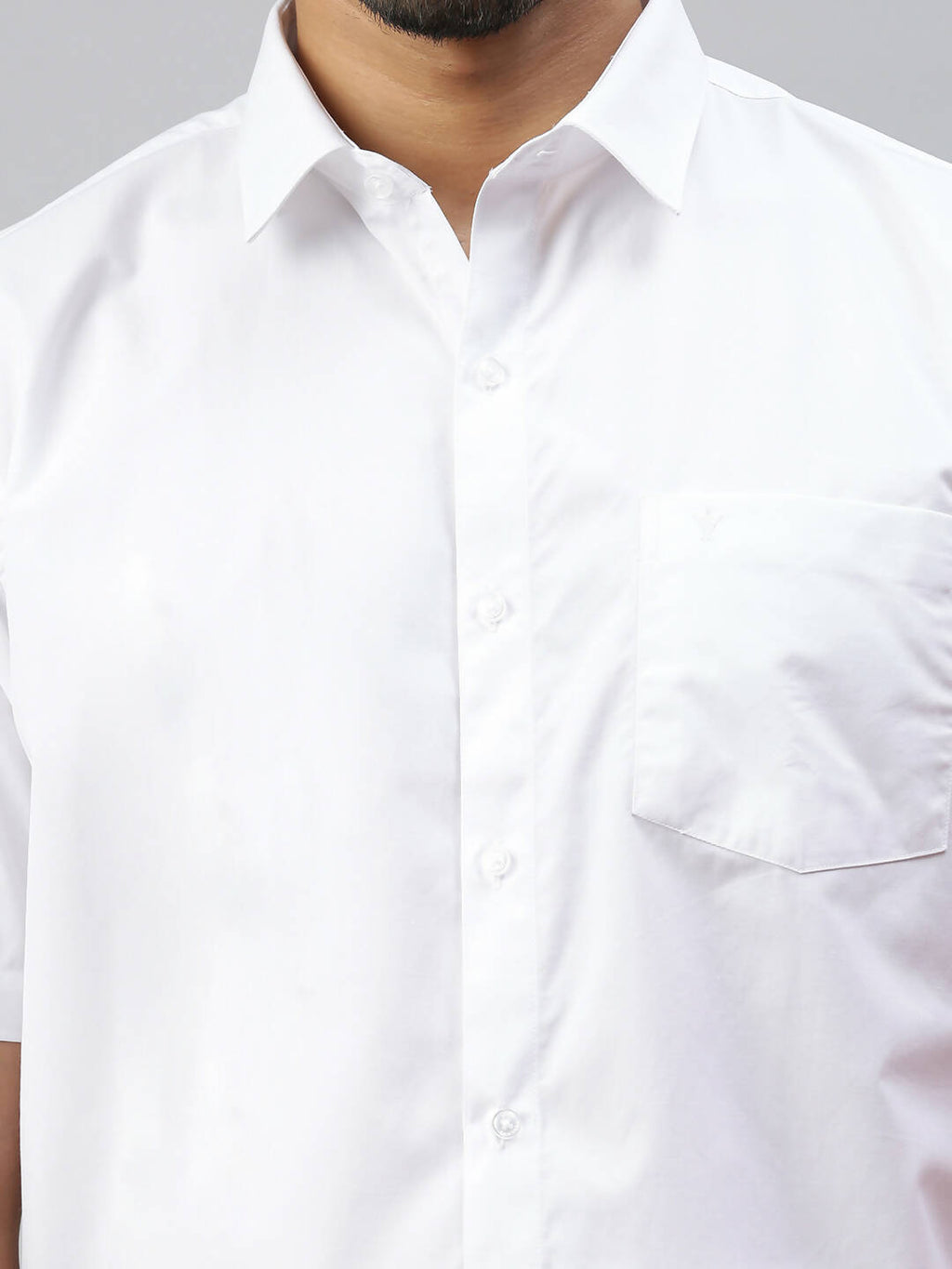 Ramraj Cotton Mens Half Sleeve White Shirt Plus Size - Soft Touch Cotton | Grocsy