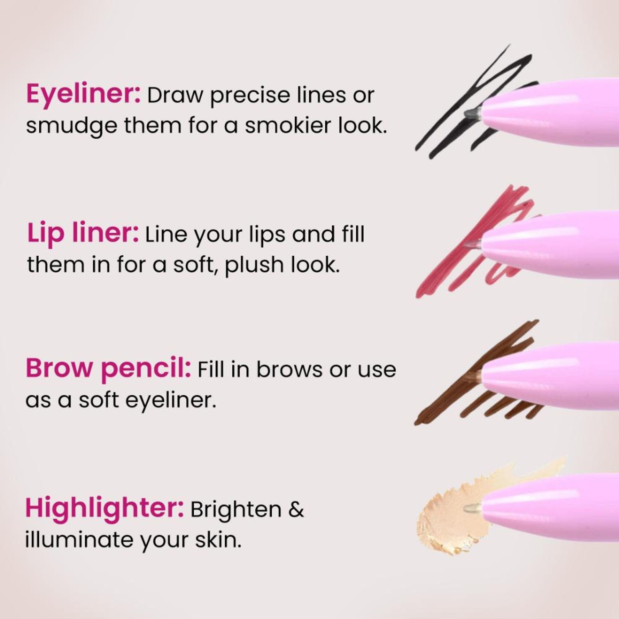 Milagro Beauty On-The-Go 4 In 1 Makeup Pen | Grocsy