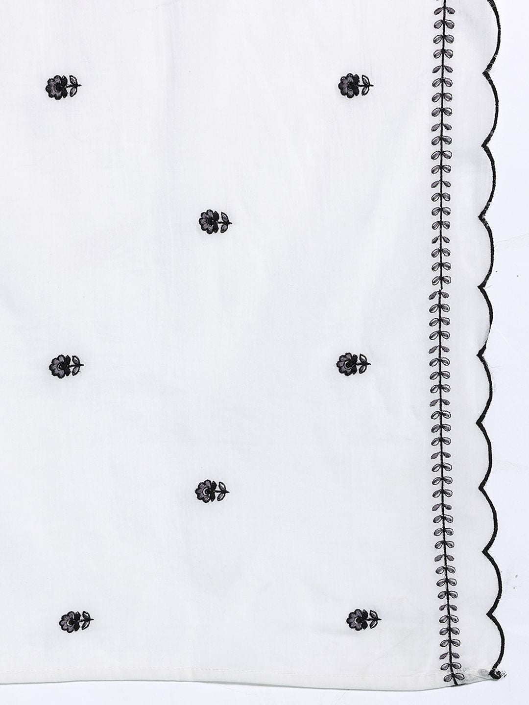 Indo Era Floral Embroidered Pure Cotton Kurta with Trousers & Dupatta | Grocsy