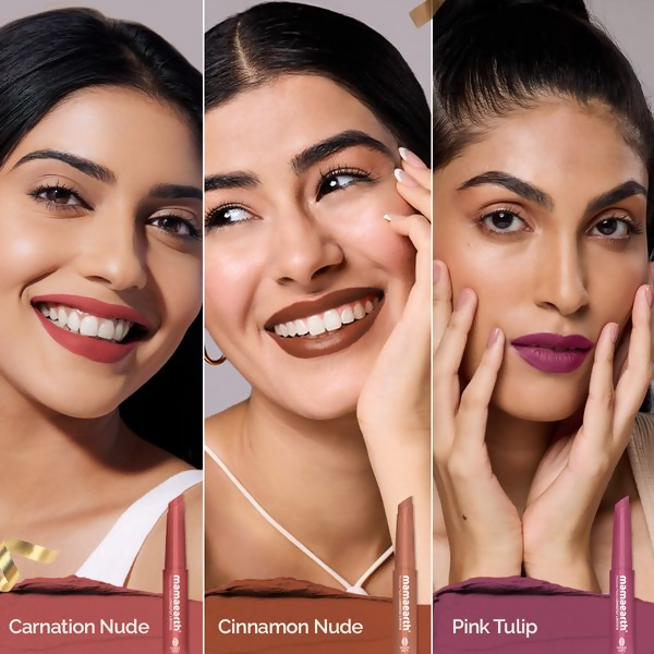 Mamaearth Moisture Matte Long Stay Lipstick Gift Set - Nude Perfection | Grocsy