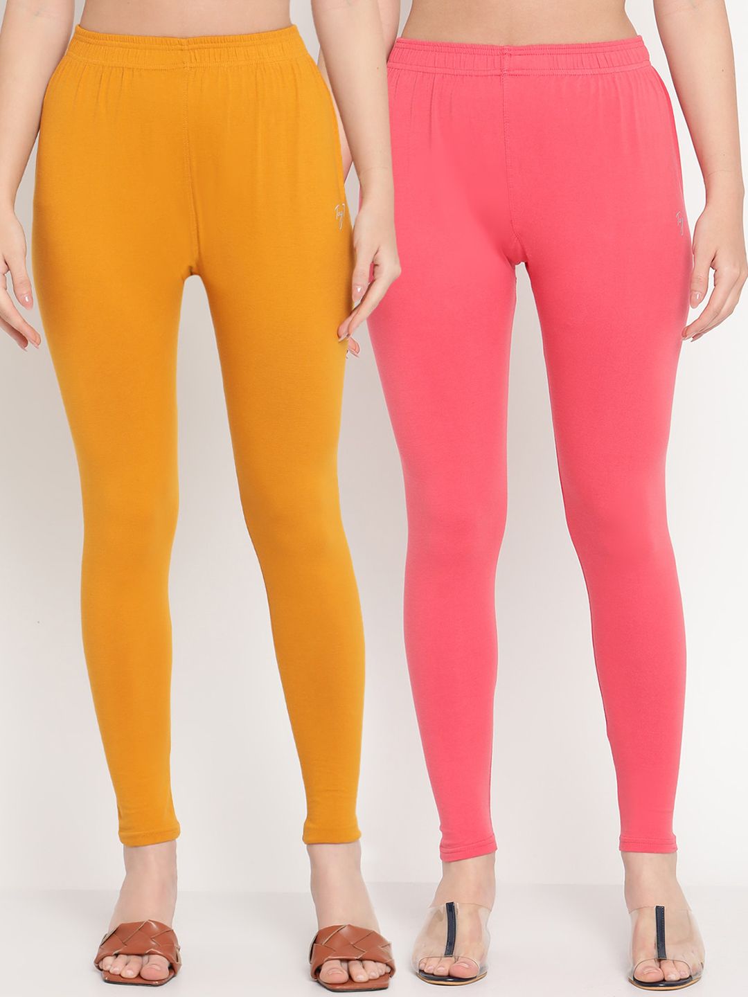 TAG 7 Women Pack of 2 Solid Ankle Length Leggings | Grocsy