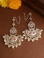 Shoshaa Gold-Polished Contemporary Chandbalis Earrings | Grocsy