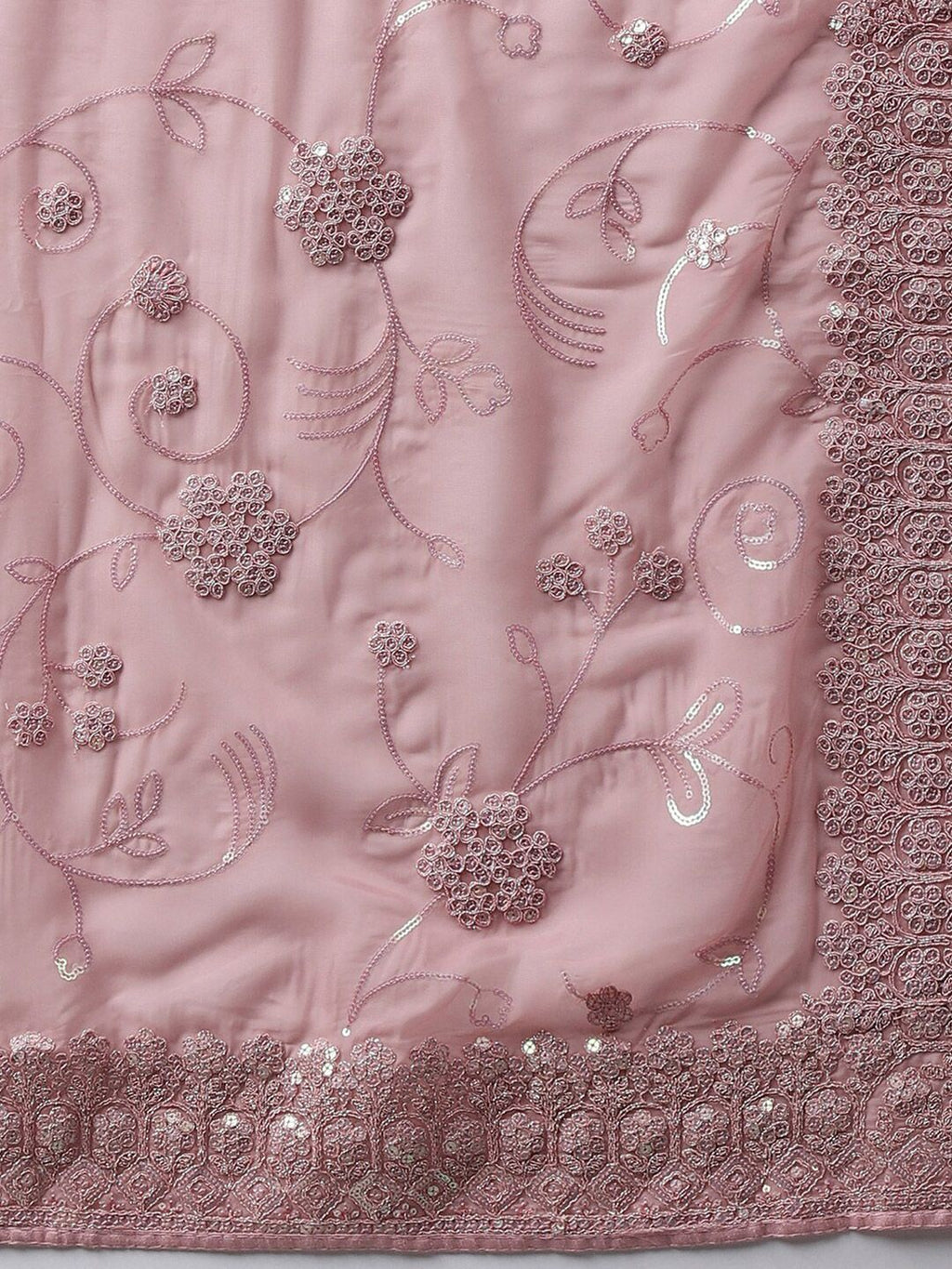 kasee Floral Embroidered Sequinned Organza Saree | Grocsy