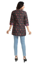 Snehal Creations Blissful Black Rayon Short Kurti Tunic Top | Grocsy