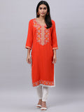 Souchii Women Ethnic Motifs Yoke Design Thread Work Beautiful Kurta | Grocsy