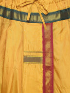 Sethukrishna Men Mustard-Yellow & Red Solid Readymade Dhoti | Grocsy