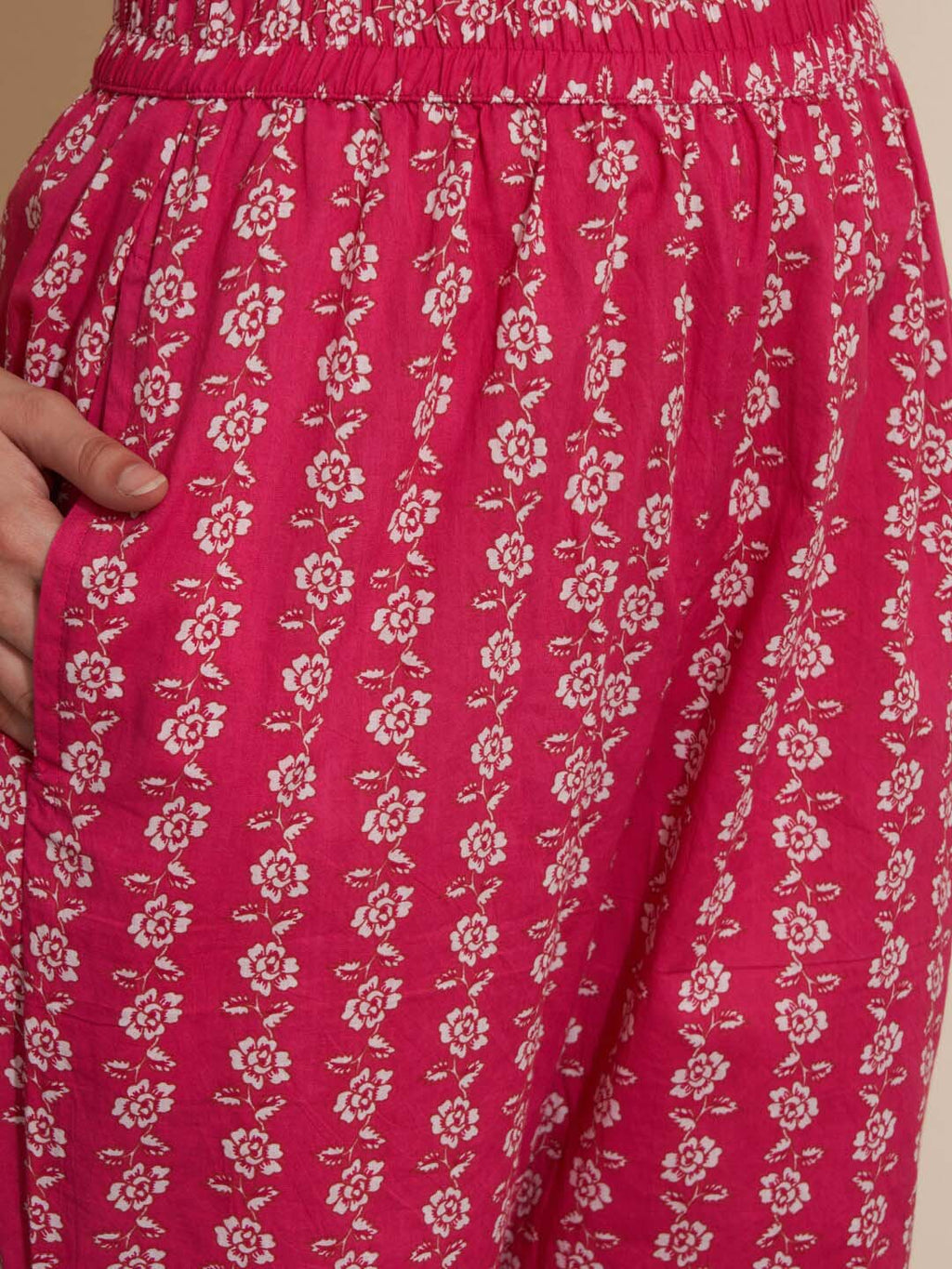 Sangria Printed & Embroidered Pure Cotton A-Line Kurta With Trouser & Dupatta | Grocsy