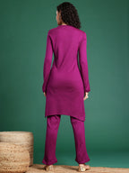 Sangria Paisley Embroidered Thread Work Kurta with Trouser | Grocsy