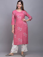 Sangria Ethnic Motifs Printed Kurta with Palazzos & Dupatta | Grocsy