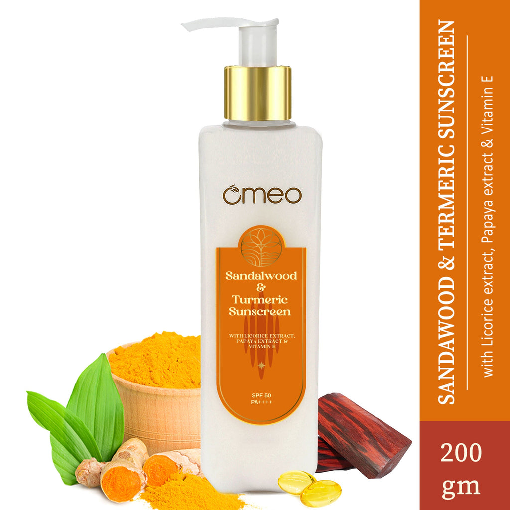 Omeo Sunscreen With Sandalwood, Turmeric, Papaya & Licorice Extract | Grocsy