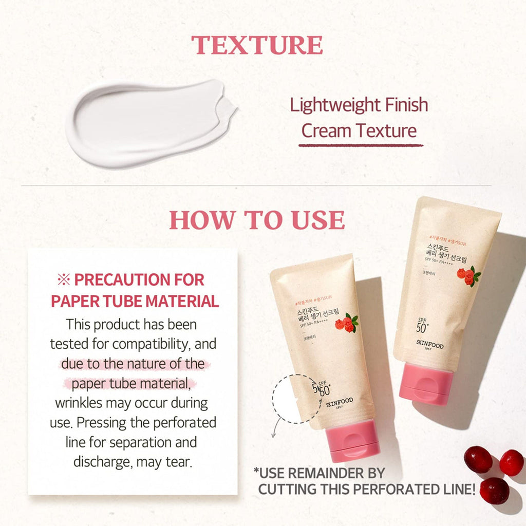 Skinfood Berry Glowing Sun Cream SPF 50+ PA++++ | Grocsy