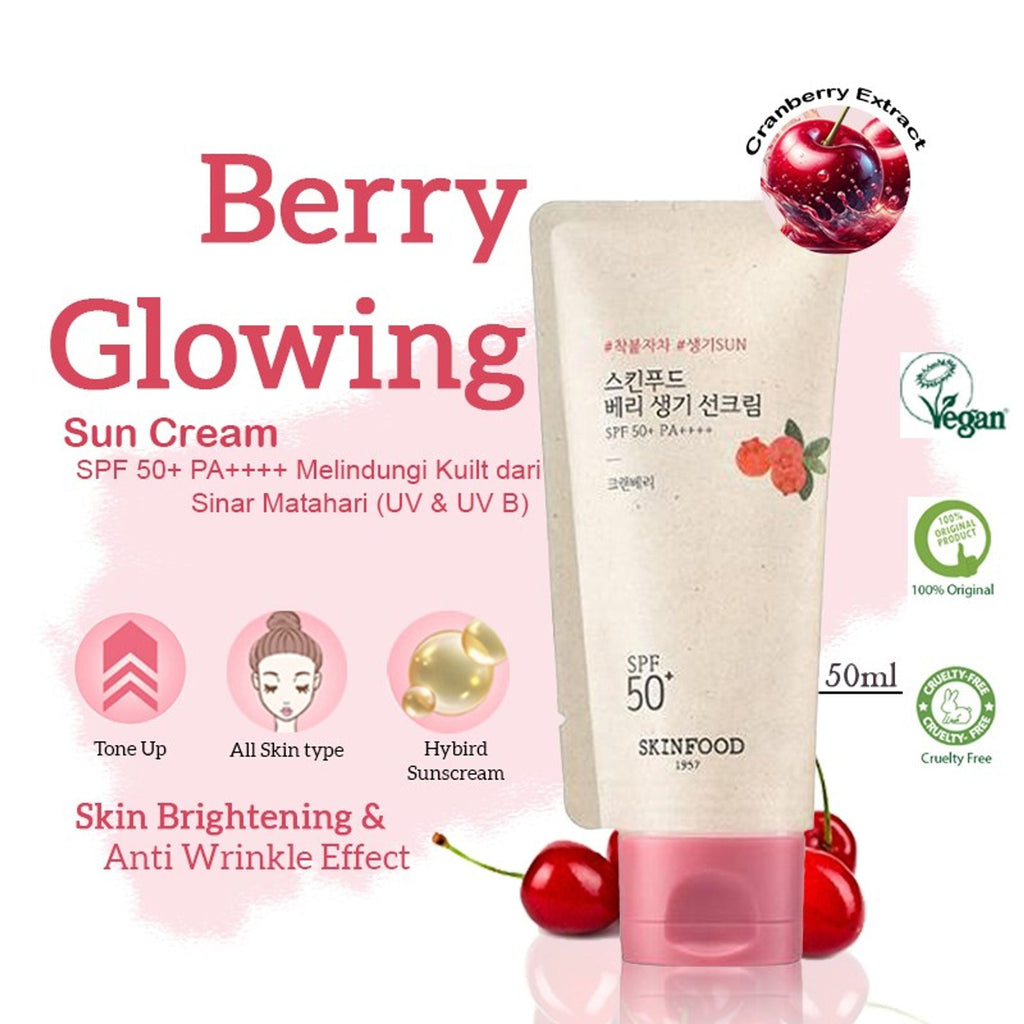 Skinfood Berry Glowing Sun Cream SPF 50+ PA++++ | Grocsy