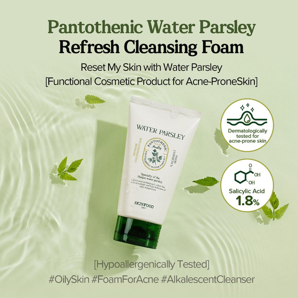 Skinfood Pantothenic Water Parsley Refresh Cleansing Foam | Grocsy