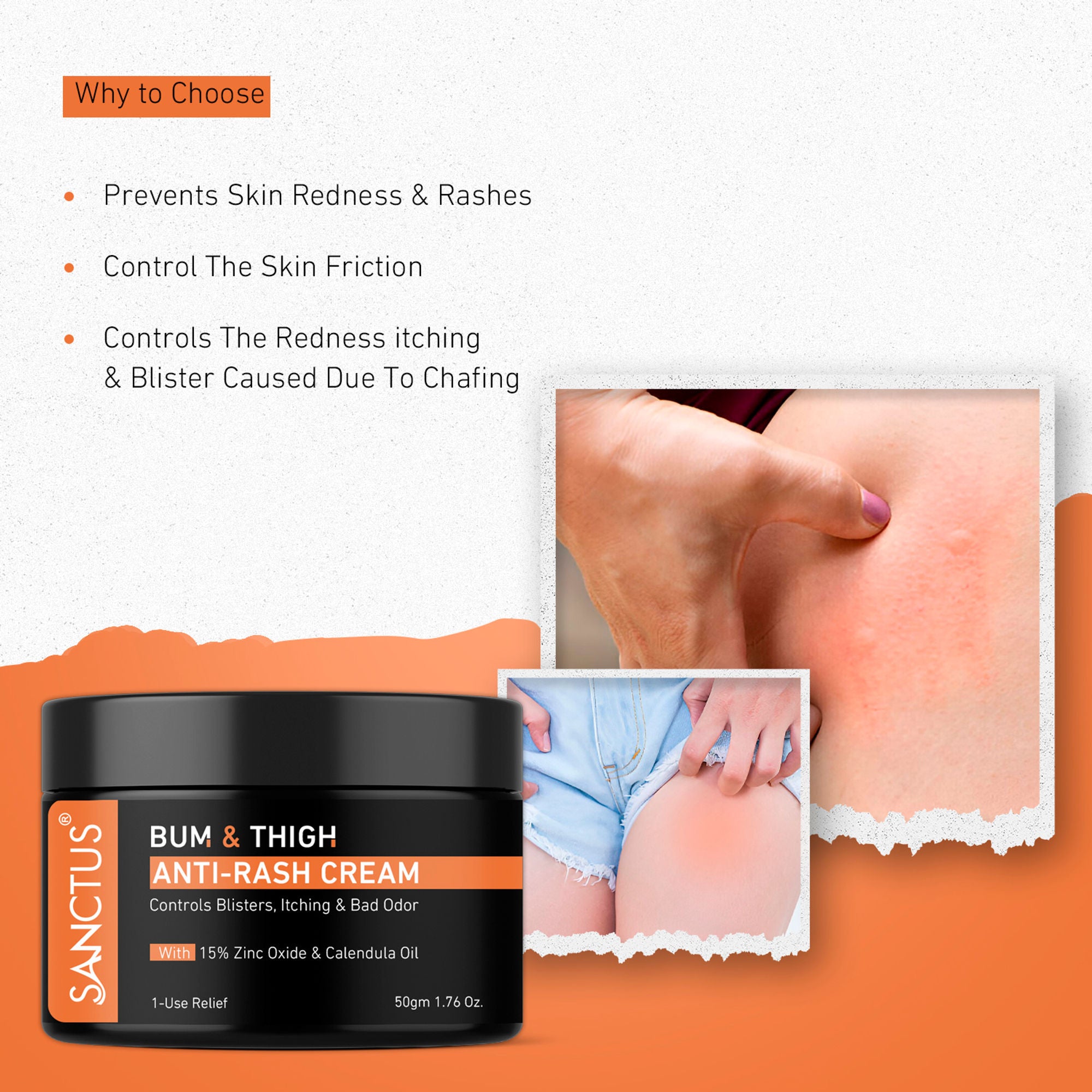 SANCTUS Bum & Thigh Anti-Rash Cream | Grocsy