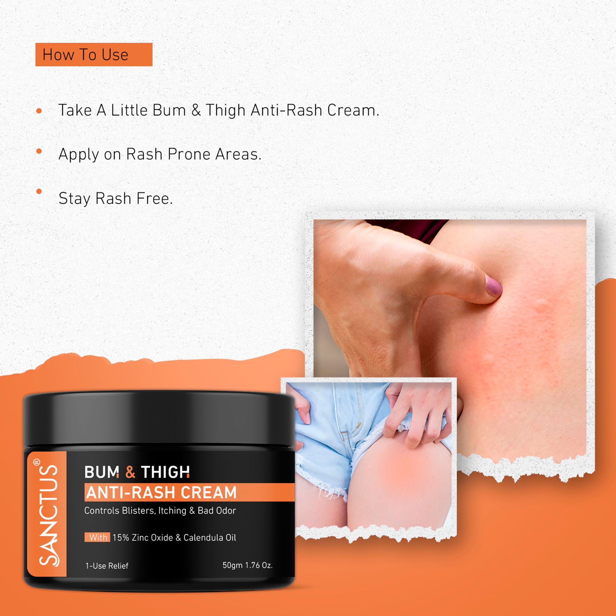 SANCTUS Bum & Thigh Anti-Rash Cream | Grocsy