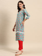 Sangria Women Floral Printed Regular Kurta with Trousers & With Dupatta | Grocsy