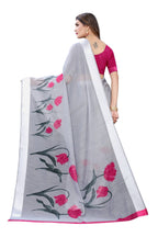 Vamika Grey Linen Satin Patta Saree (VANI GREY) | Grocsy