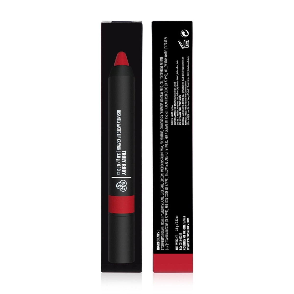 PAC Studio Insanely Matte Lip Crayon - Truly Ruby | Grocsy