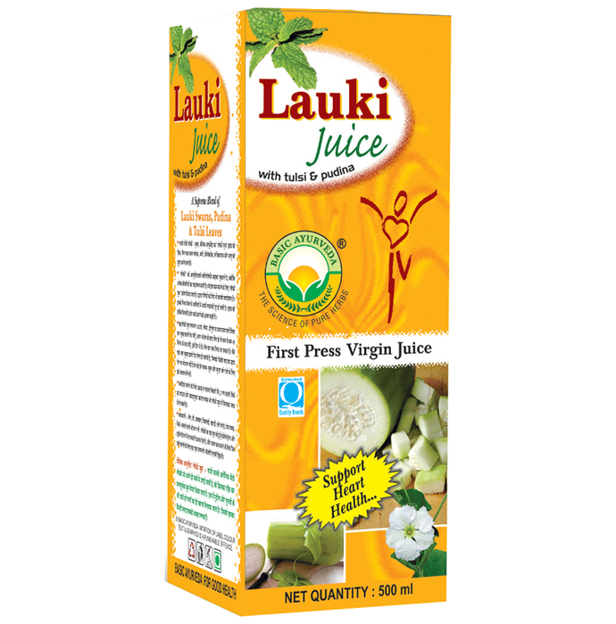 Basic Ayurveda Lauki Juice with Tulsi & Pudina | Supports Weight Management & Heart Health | Grocsy