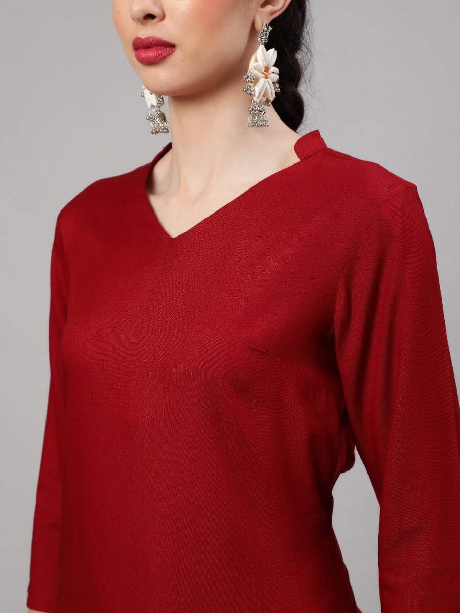 Aks Mandarin Collar Regular Kurta with Harem Pants | Grocsy