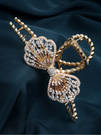 Panash Gold-Toned & White Embellished Claw Clip | Grocsy