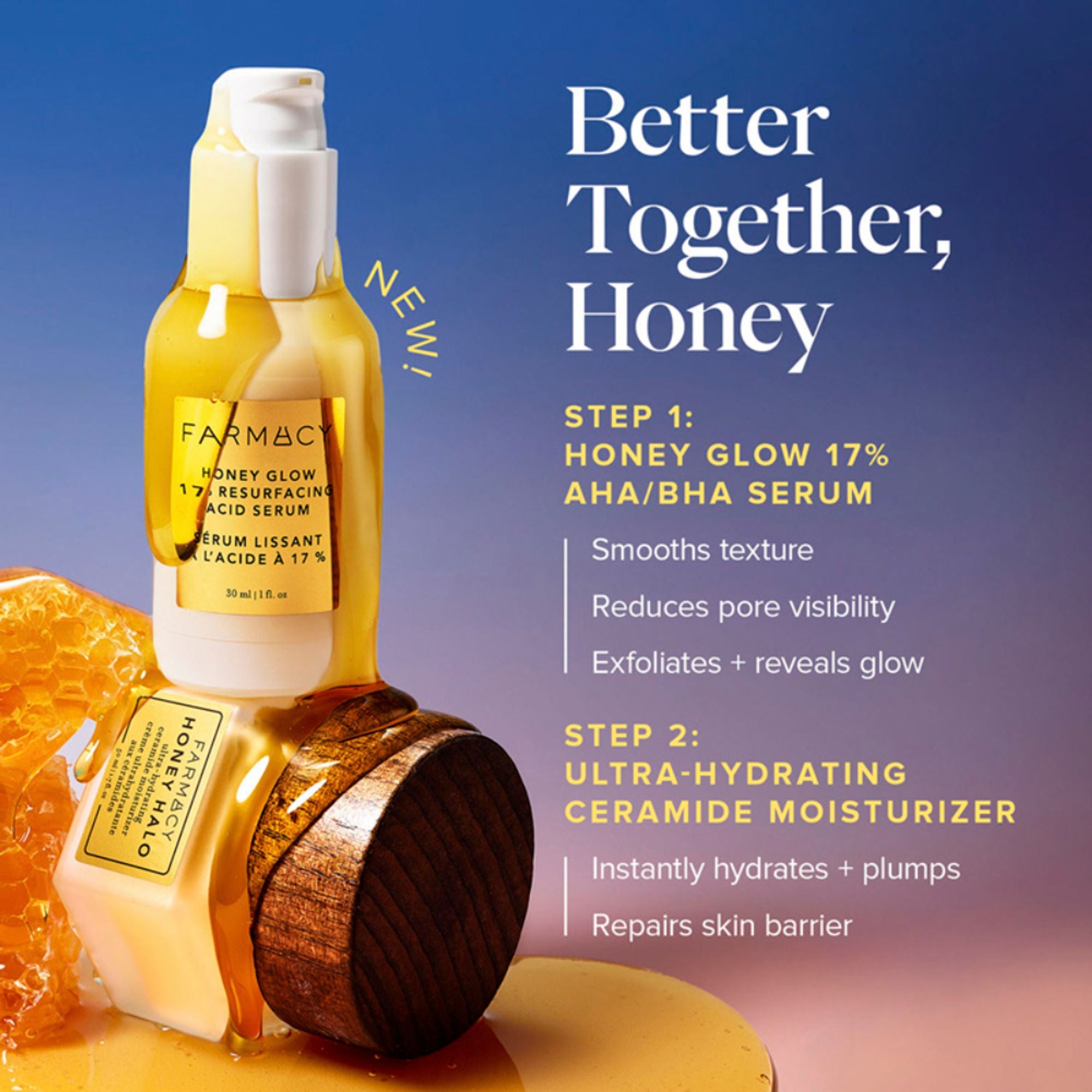 Farmacy Beauty Honey Glow 17% Resurfacing Acid Serum | Grocsy