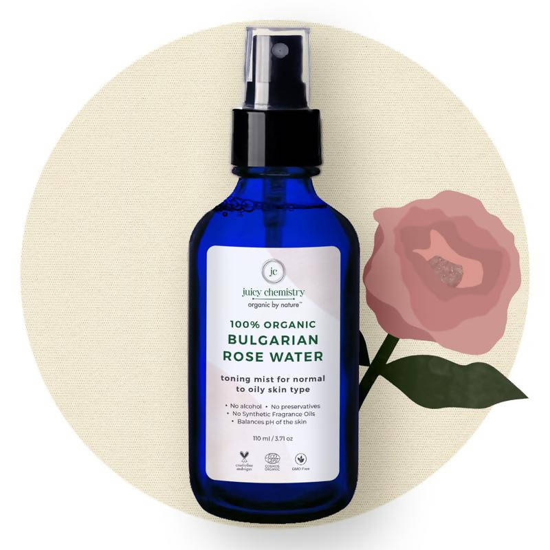 Juicy Chemistry Bulgarian Rose Water Toner for brighter skin | Grocsy