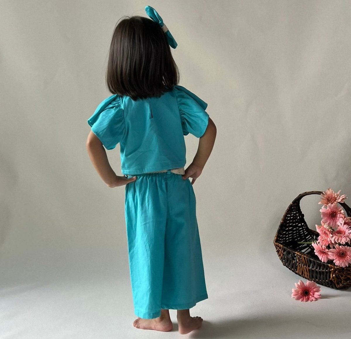 ArthLife Blue Flower Embroidered Co-Ord Set | Grocsy