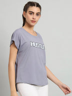MKH Typography Printed Extended Sleeves Dri-Fit Relaxed Fit T-shirt | Grocsy