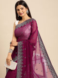 kasee Embroidered Ethnic Motifs Zari Pure Georgette Saree | Grocsy
