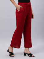 Souchii Maroon Liva Ethnic Palazzos | Grocsy