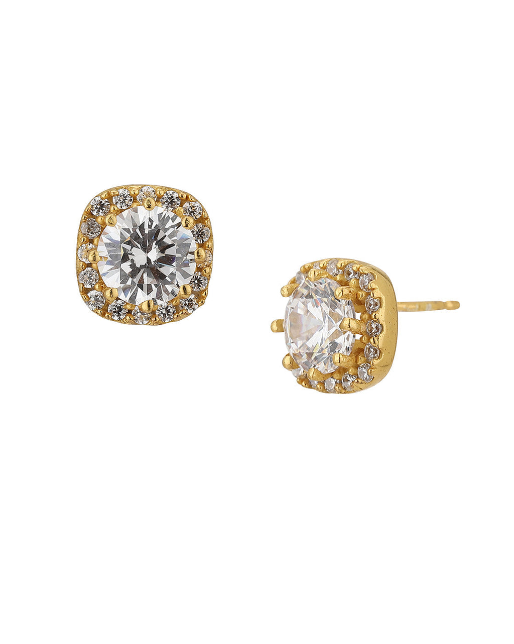 Gold-Polished Red Cz Drop Earring For Women - Wahe Jewels - Swadesiicart
