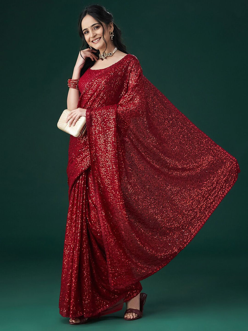 kasee Embellished Sequinned Saree | Grocsy